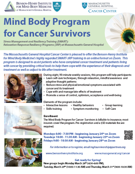 Register now! Winter 2022 SMART-3RP Program for Cancer Survivors